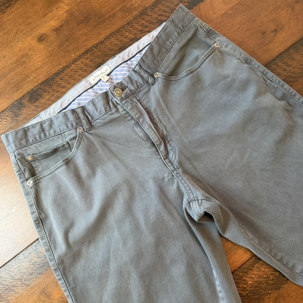 Peter Millar Pants Mens 36x32 Gray Straight Leg Stretch Denim 5 Pocket‎ Casual